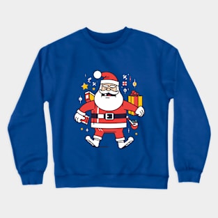 Drunk Pop Art Santa: A Colorful and Cheerful Christmas Illustration Crewneck Sweatshirt